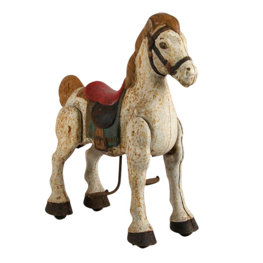 Vintage 1950s Mobo Bronco Pressed Steel Ride-On Toy Horse-2