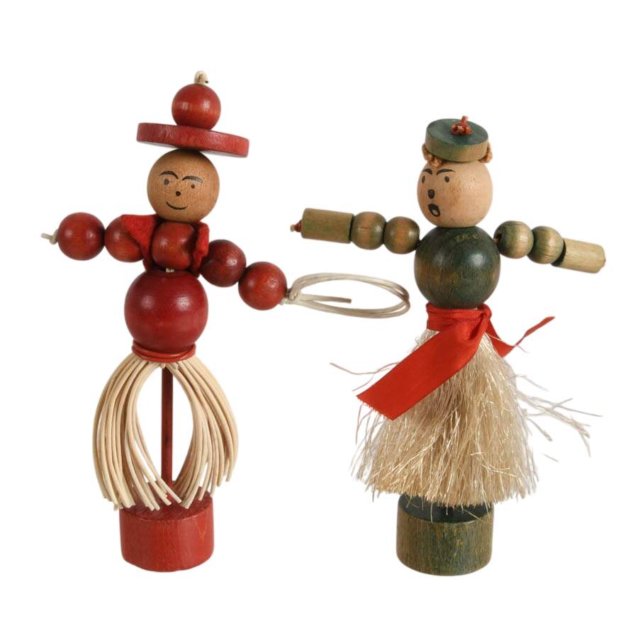 Group of Hand-Made Mid-Century Wooden Primitive Dolls-5