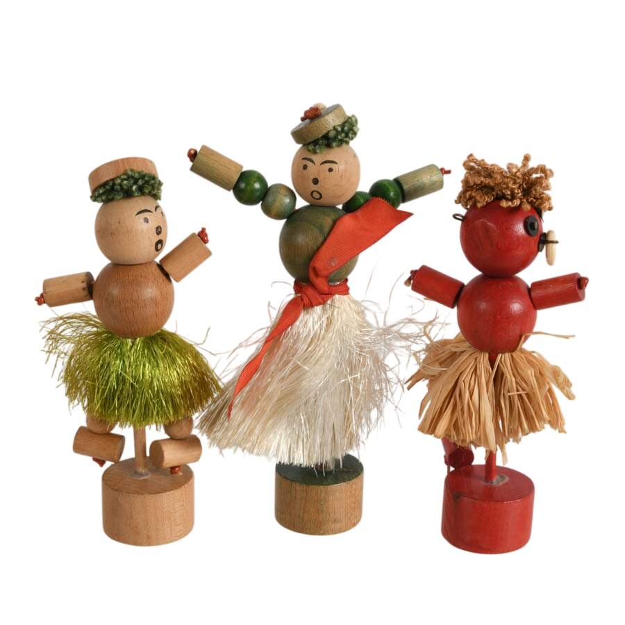 Group of Hand-Made Mid-Century Wooden Primitive Dolls-3