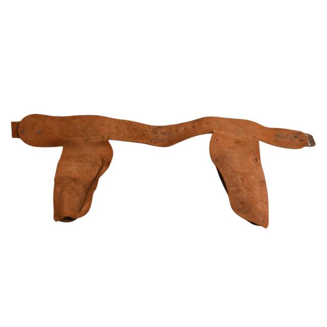 Mid-Century Leather Double Toy Cap Gun Holster Set-11