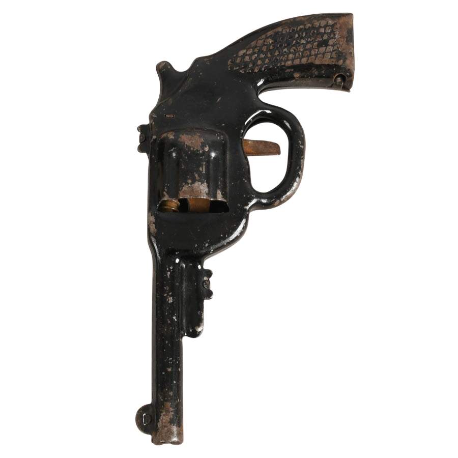 Mid-Century Leather Double Toy Cap Gun Holster Set-8