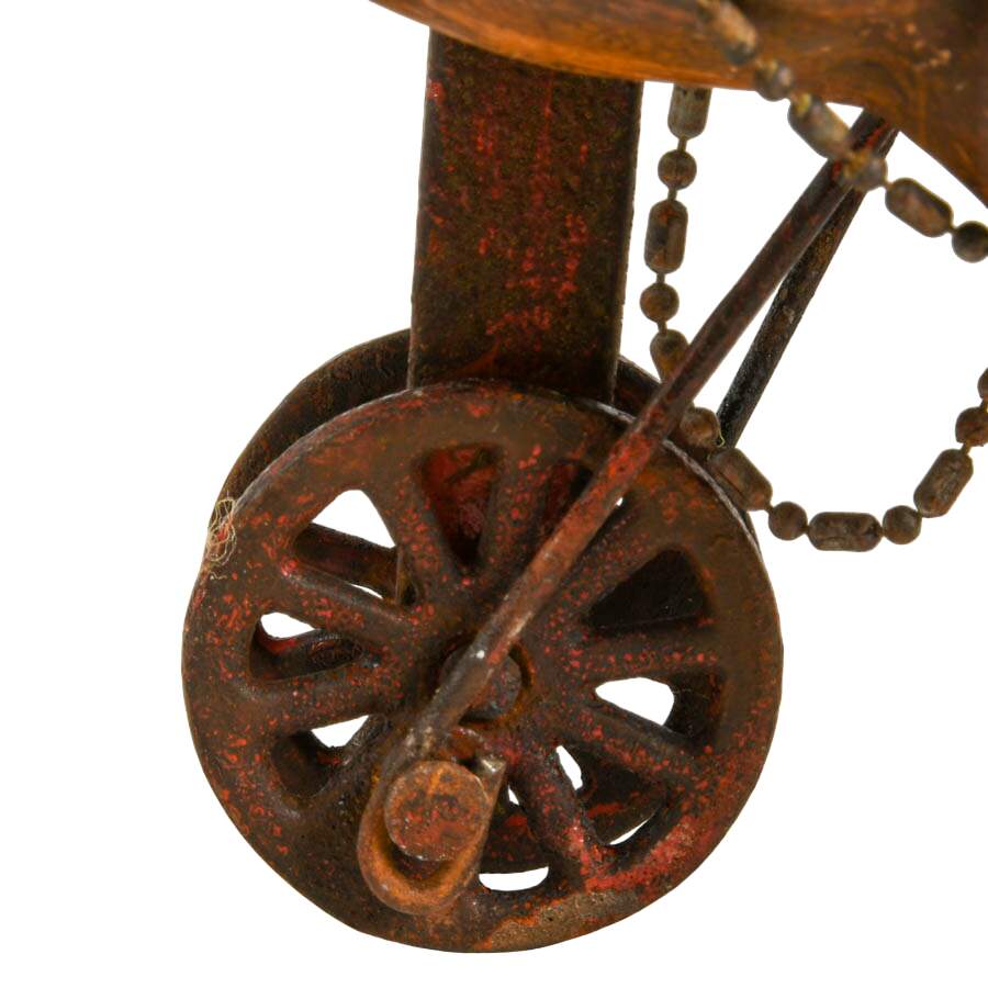Antique Cast Iron Horse-Drawn Fire Hose Reel Wagon-8
