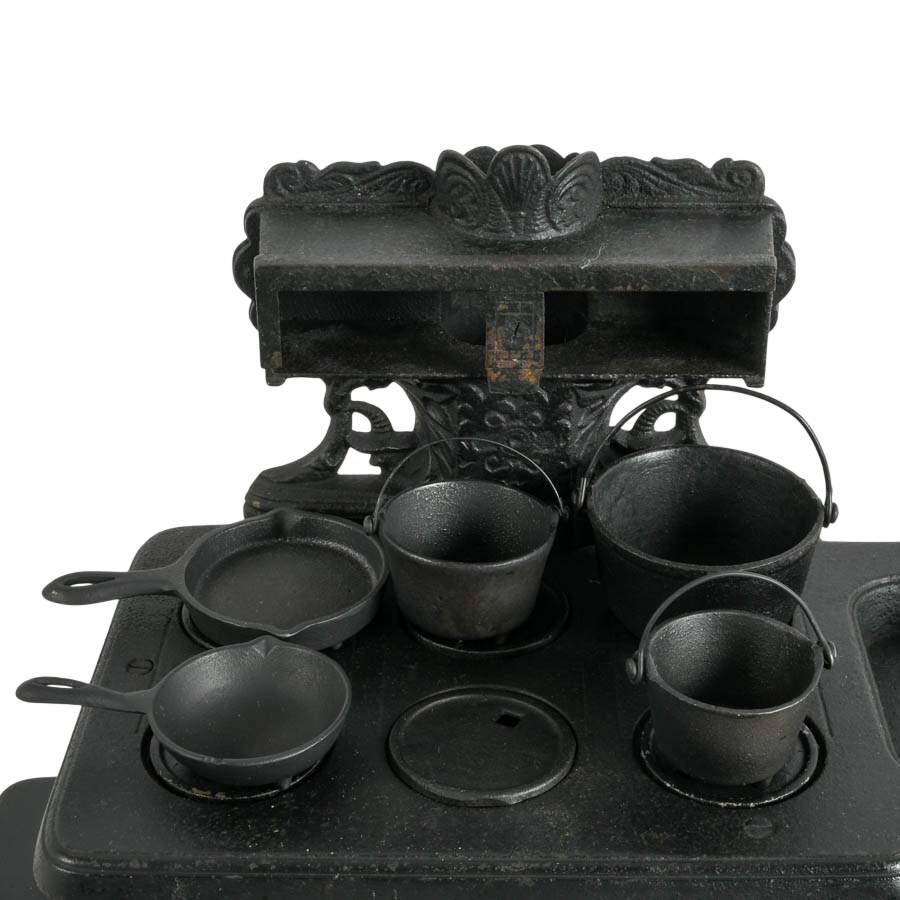 J&E Stevens Antique Cast Iron Salesman's Sample Toy Stove-2
