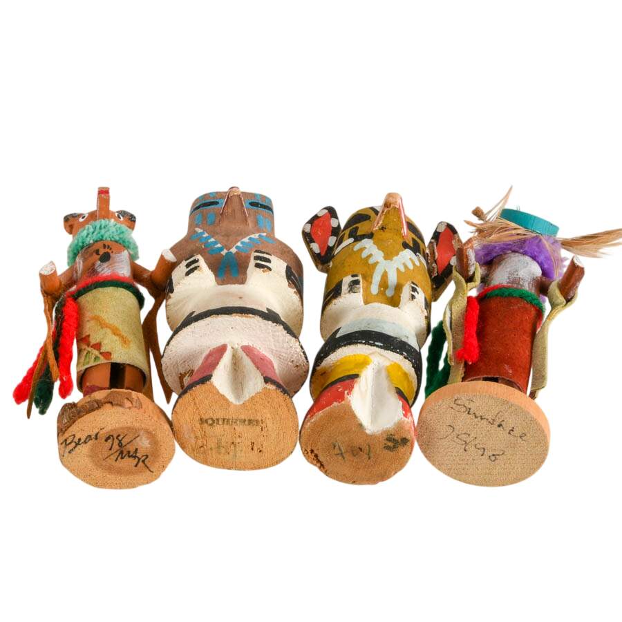 Four Miniature Hand-Carved Kachina Dolls-7