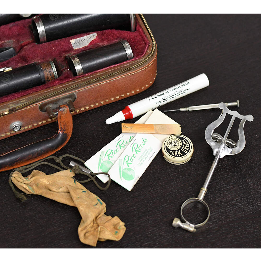 French Henri Selmer Ebony Wood Clarinet with Case and Accessories-3