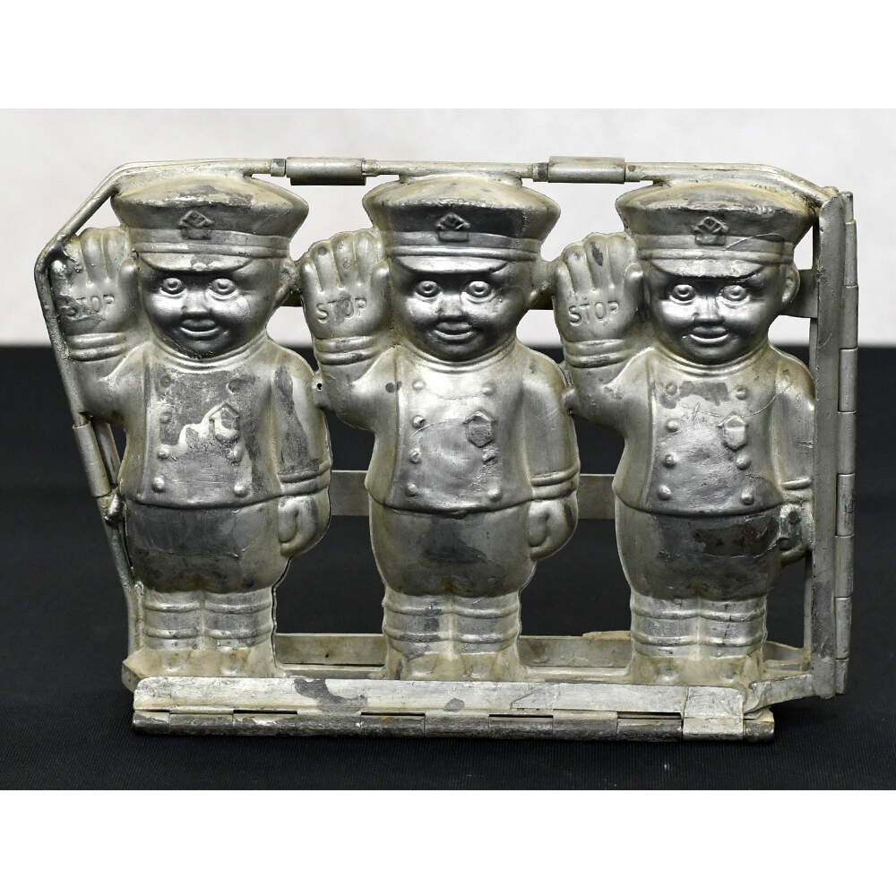 Circa 1930s German Anton Reiche Triple Traffic Officer Chocolate Mold-1