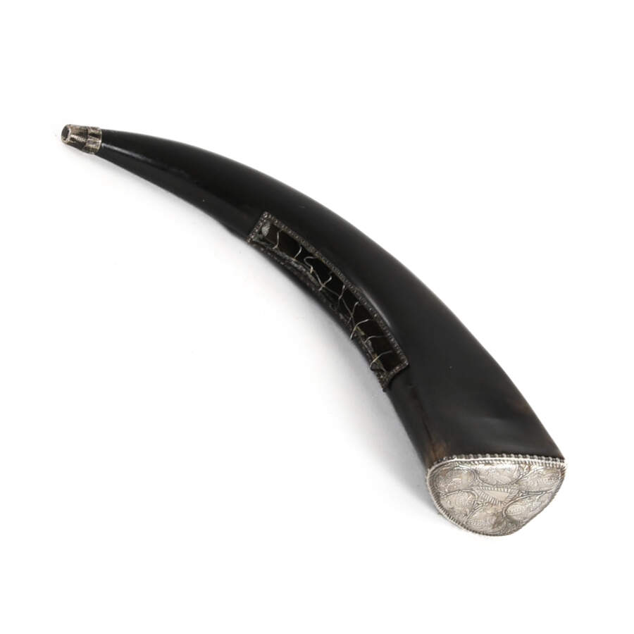 Silver Detailed Cow Horn with Thimble Point Cover-7