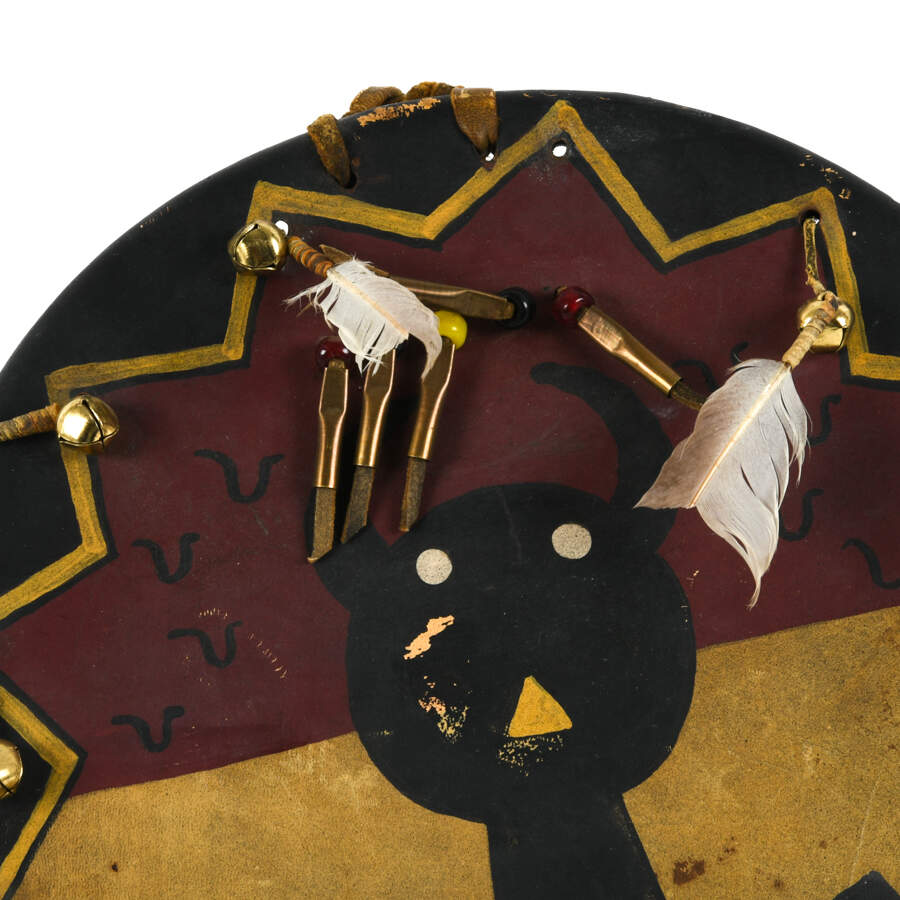Native American Buffalo Spirit Leather Shield-4