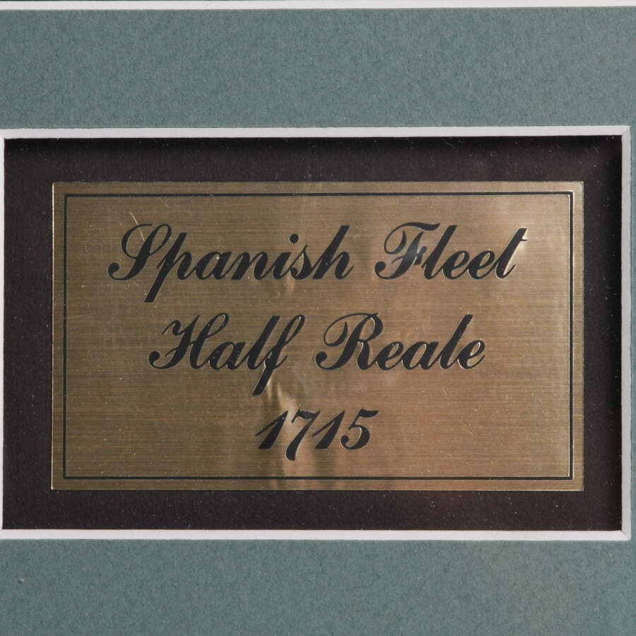 Framed Spanish Fleet Half Real 1715 Coin with Certificate-7