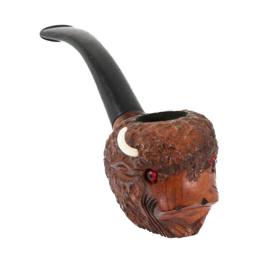 Real Briar for Reign Wade Carved Wood Water Buffalo Pipe-3
