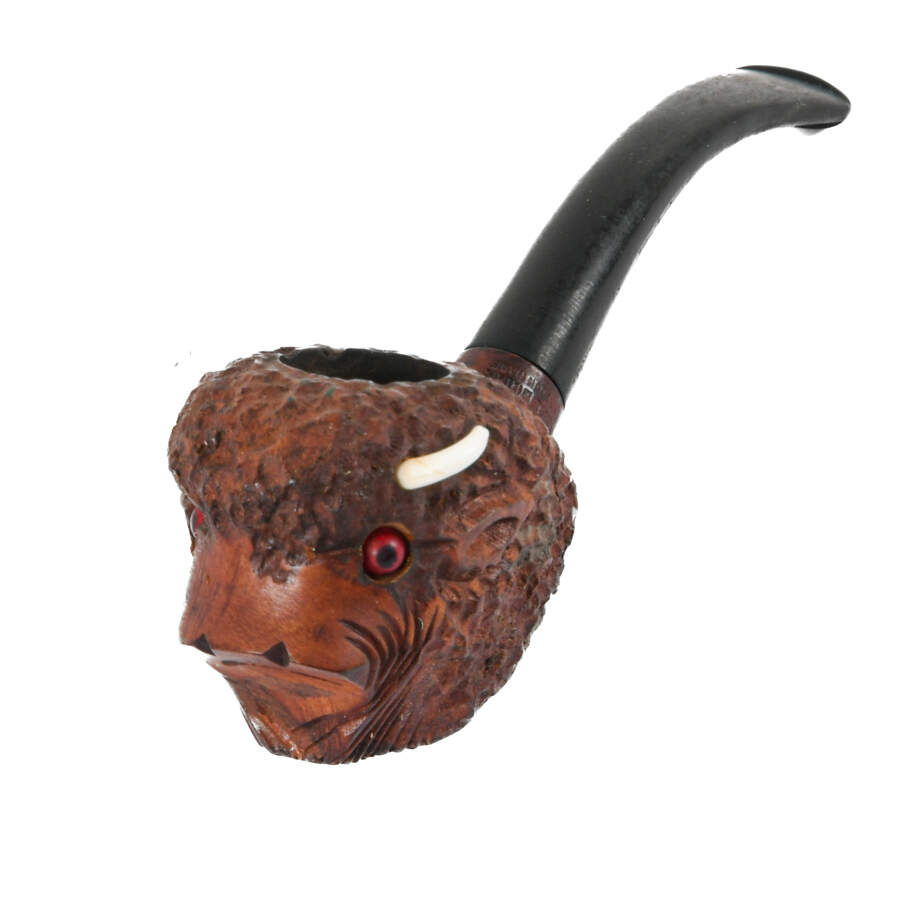 Real Briar for Reign Wade Carved Wood Water Buffalo Pipe-2