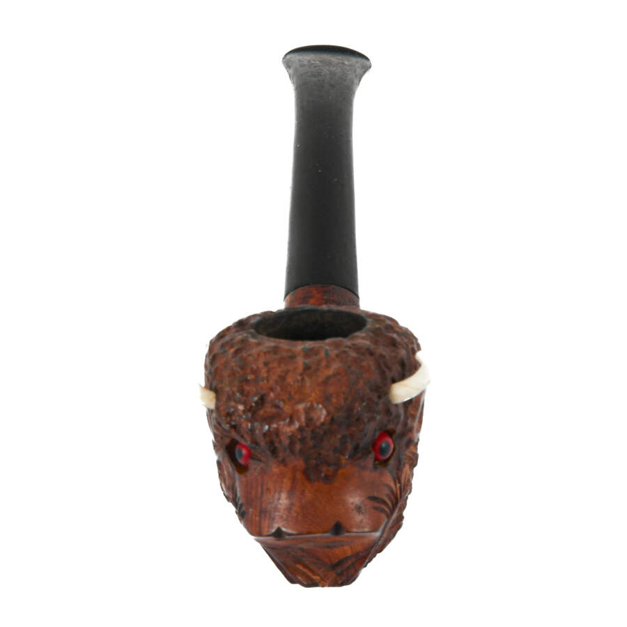 Real Briar for Reign Wade Carved Wood Water Buffalo Pipe-1