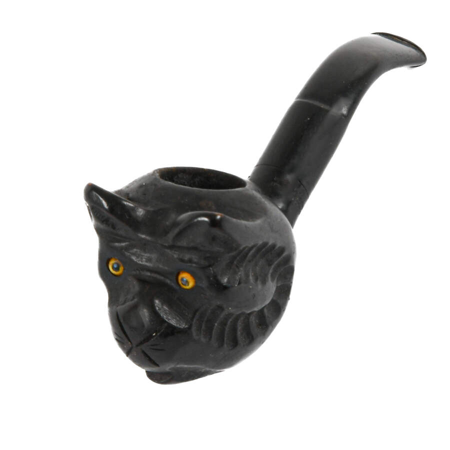 Italian Hand-Carved Wooden Cat Pipe-2