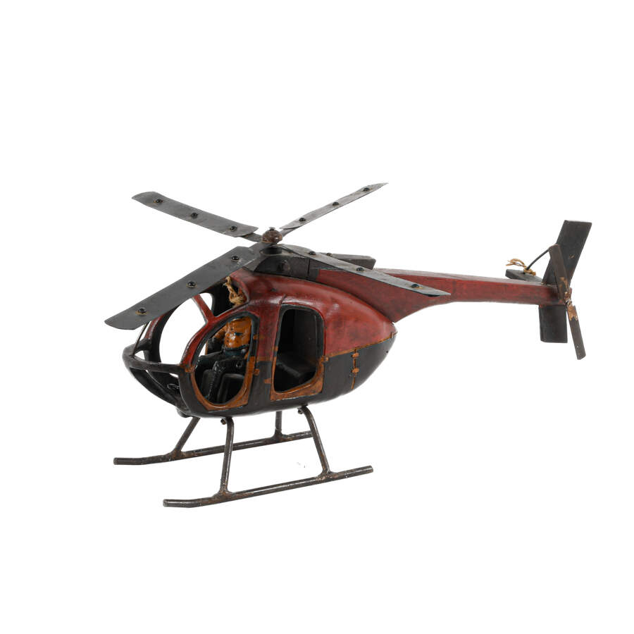 1960s Hughes 500 Helicopter Model with Pilot-1