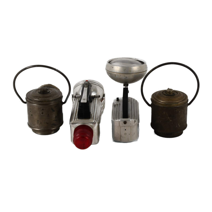 Antique Grouping of Four Aluminum Lanterns-3