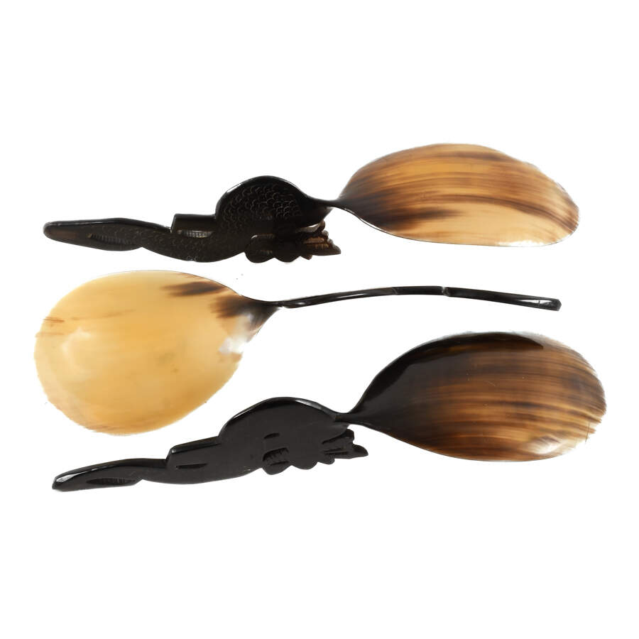 Grouping of Three Horn Serving Spoons-6