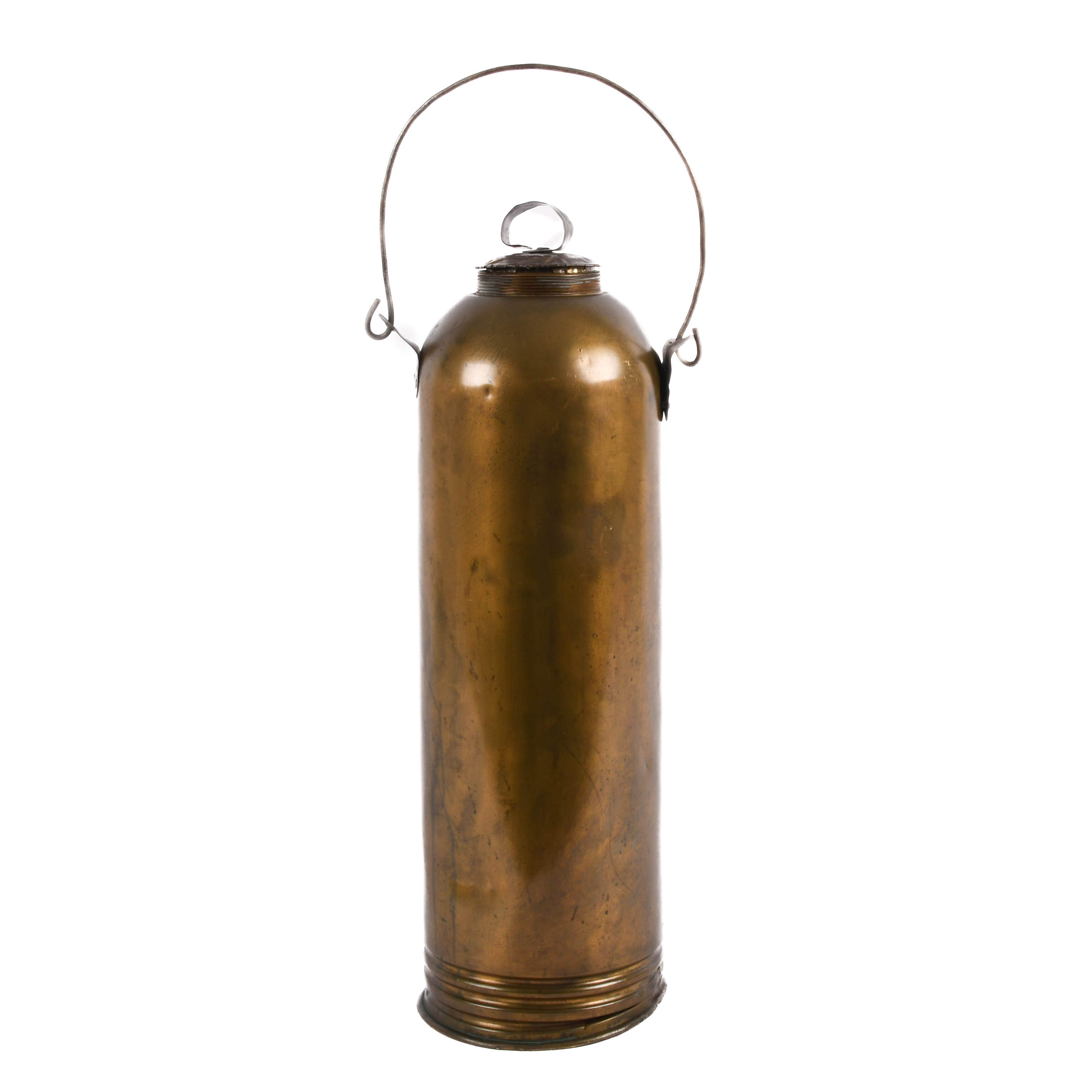 Antique Brass Empty Canister Fire Extinguisher-1