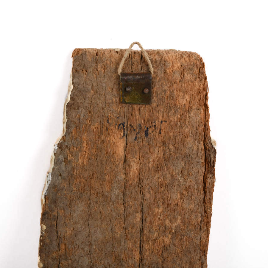 Egyptian Painted Wood Stela with Hieroglyphs-5