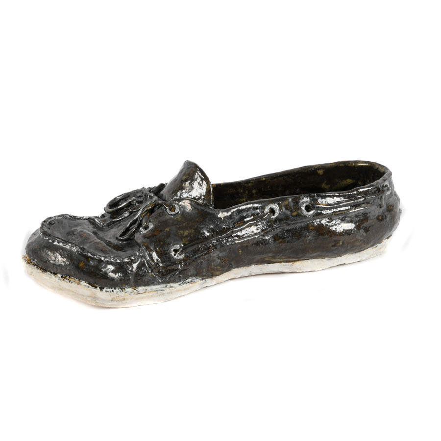 Signed A. Hart Set of Three Pottery Shoes in the Manner of Sperry Top-Sider-8