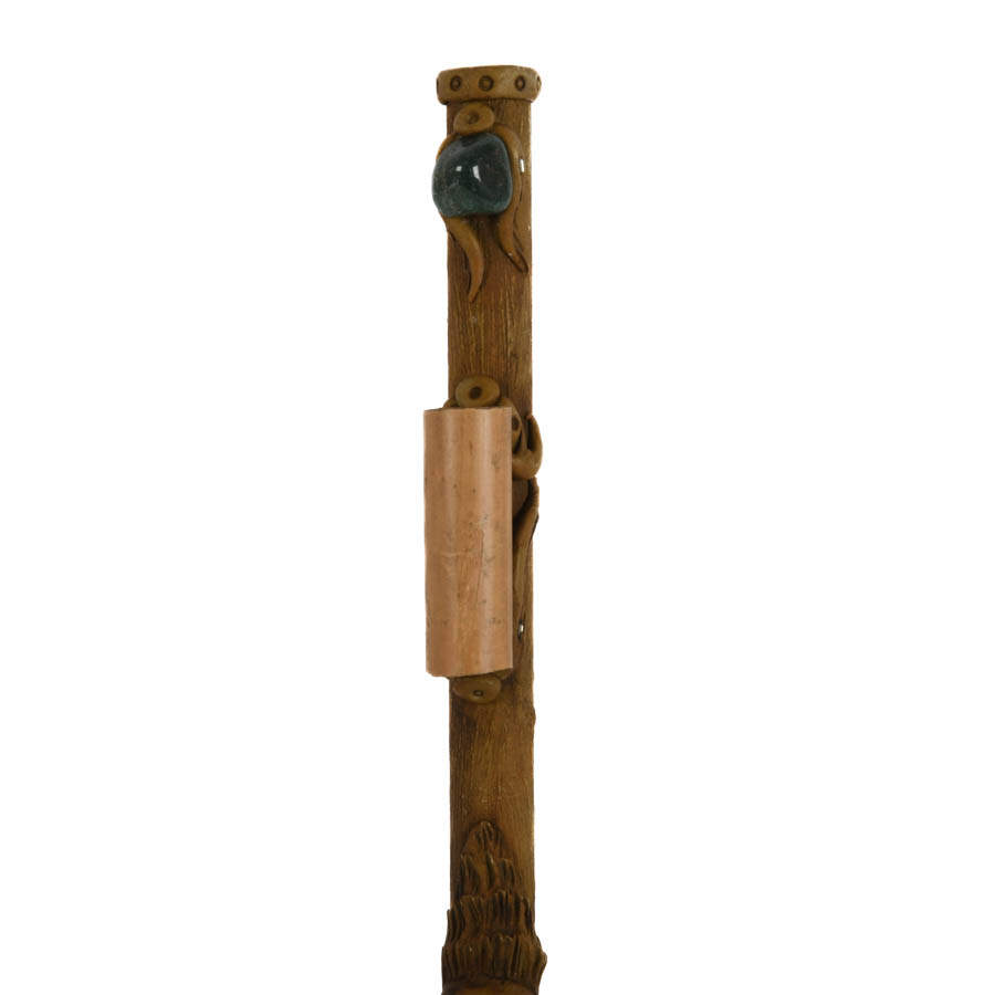 Figural Wood, Inlaid Stone, and Fin Rain Stick-2