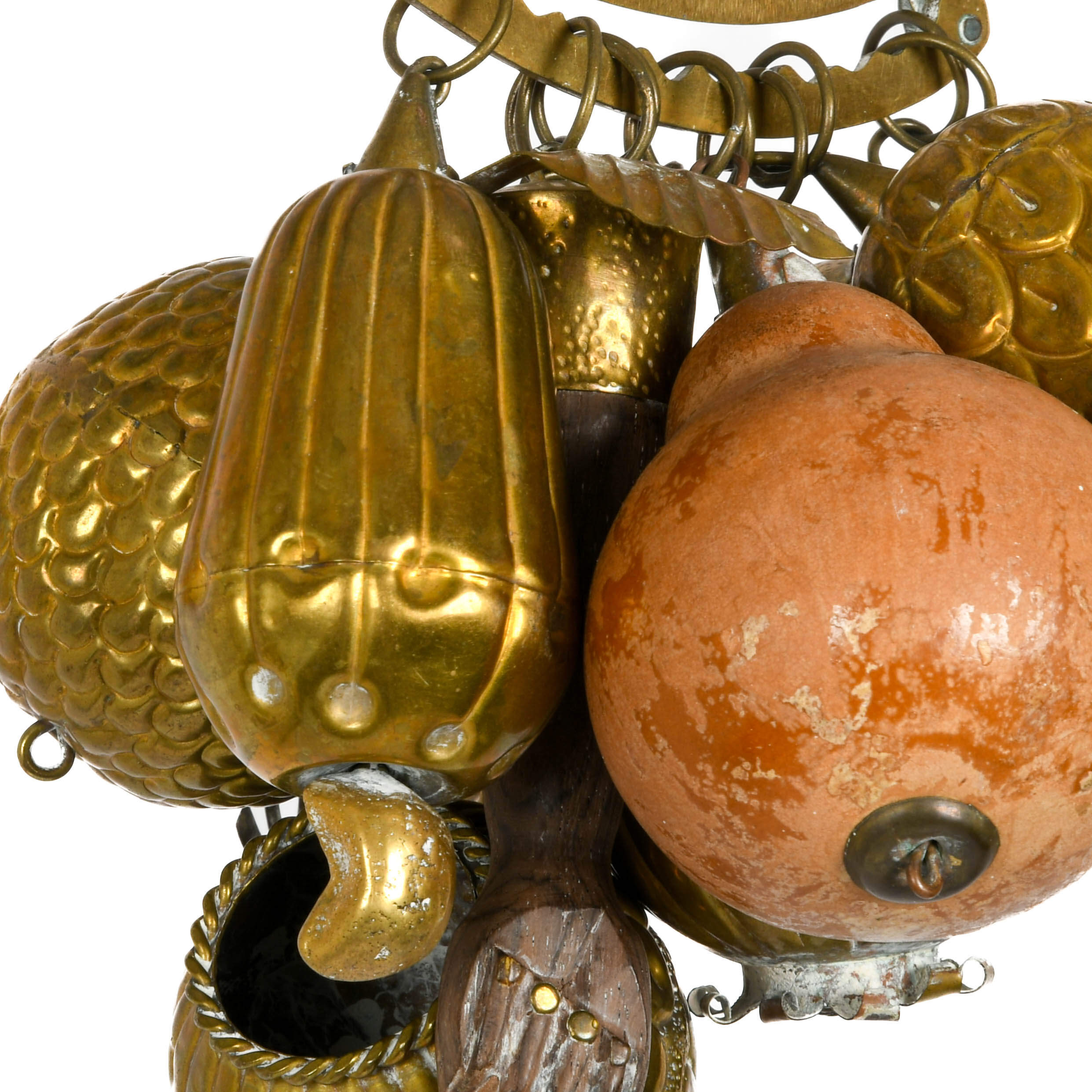 Mid-Century Modern Metal "Rattles to Scare Away Spirts" Hanging Sculpture-3