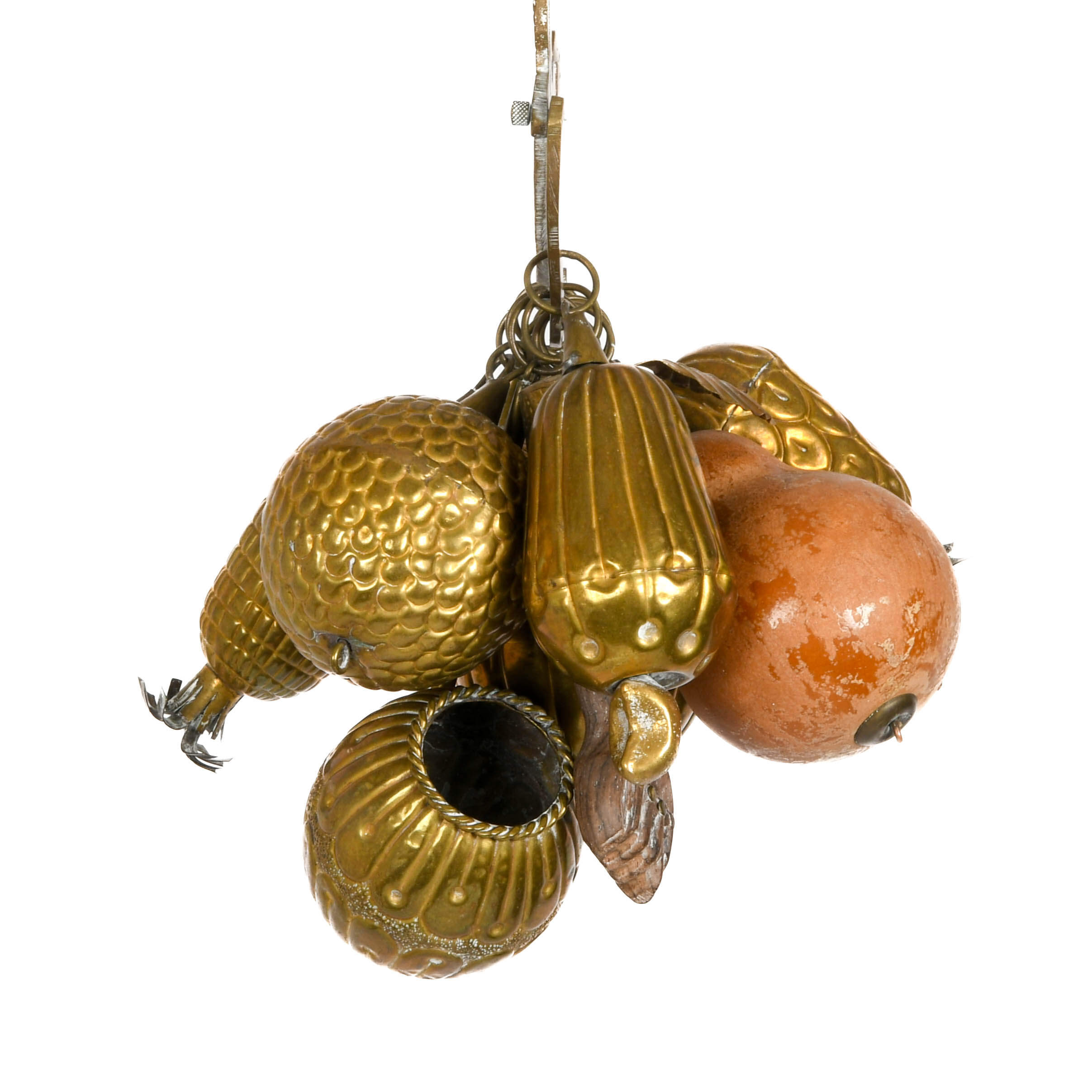 Mid-Century Modern Metal "Rattles to Scare Away Spirts" Hanging Sculpture-2