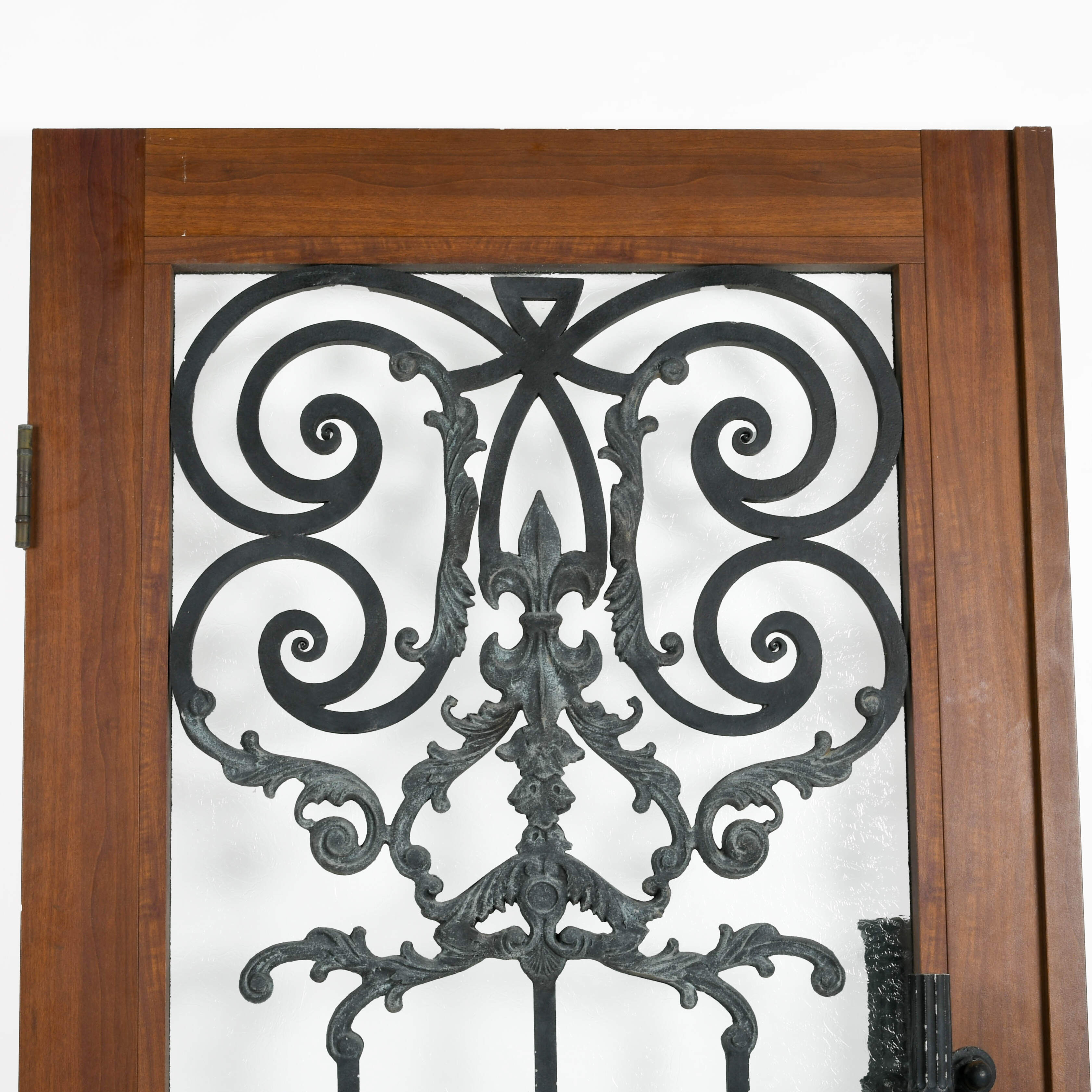 Wrought Iron Arched Floral and Lion Motif Exterior Entryway Door-2