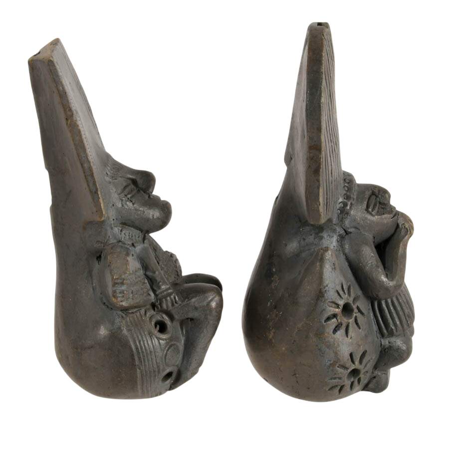 Pair of Figural Mesoamerican-Style Ceremonial Ocarinas-4