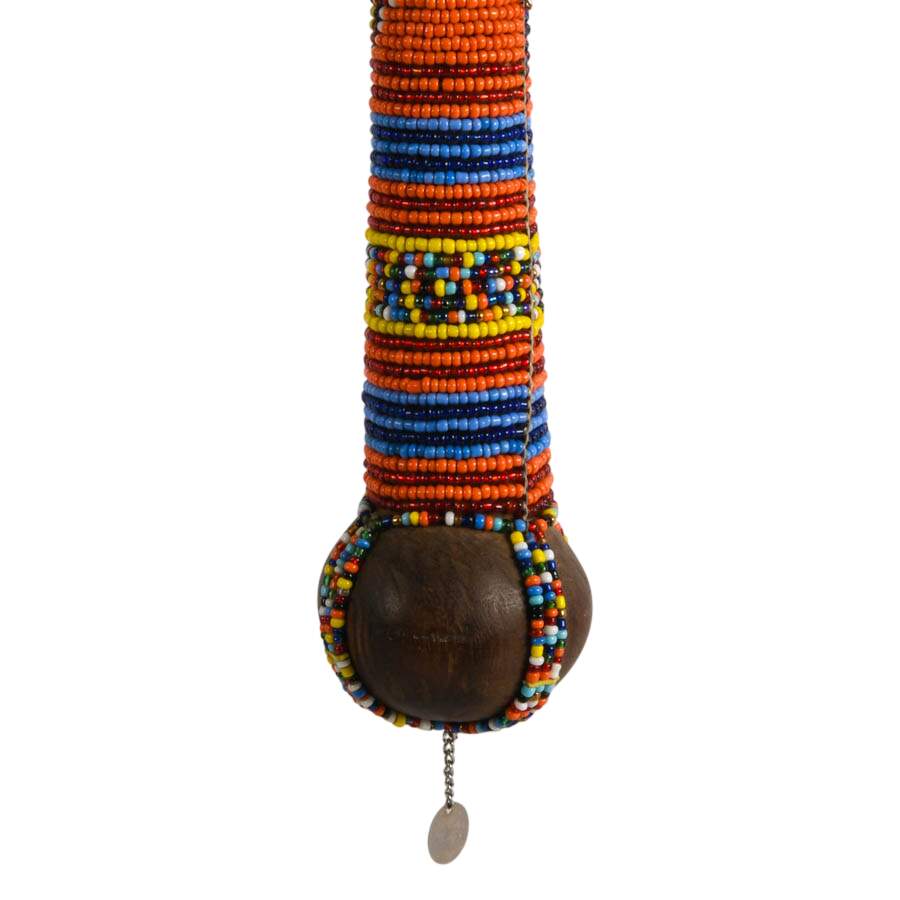 African Maasai Wood and Bead Rungu-4