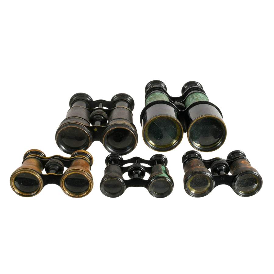 5 French Binoculars Including Lacroix, Lemaire, and J. Seymour & Sons-5
