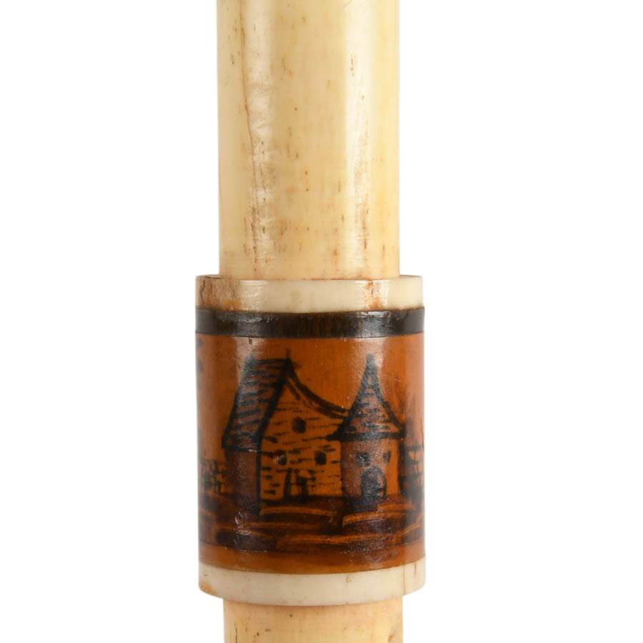 Antique Hand-Painted Wood Needle Case-9