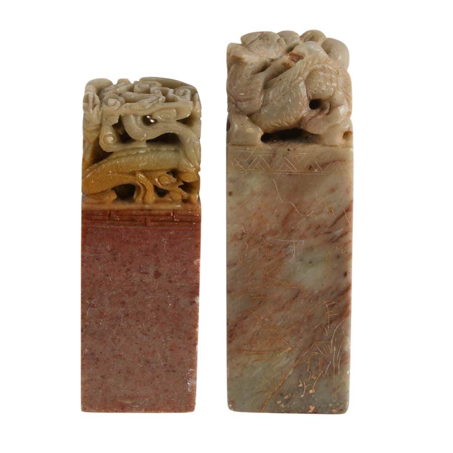 Four Chinese Carved Stone Chop Seals-6