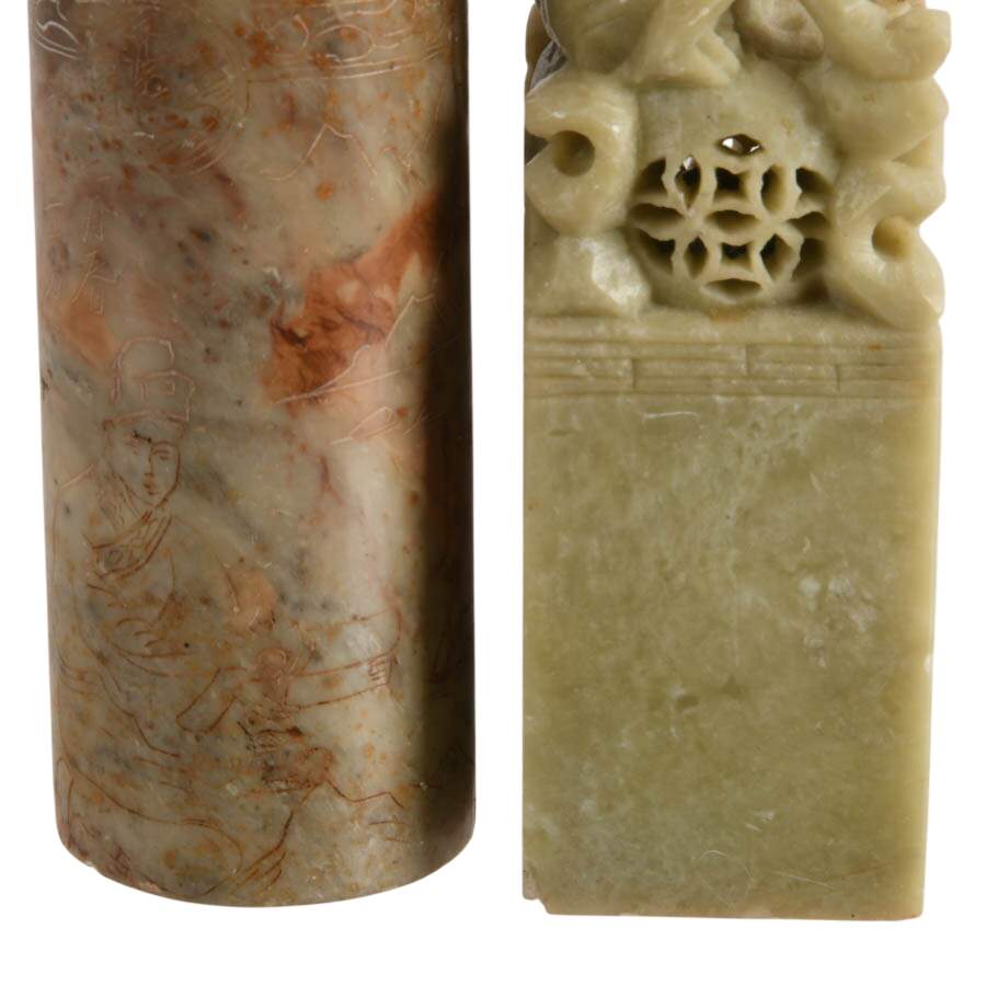 Four Chinese Carved Stone Chop Seals-3