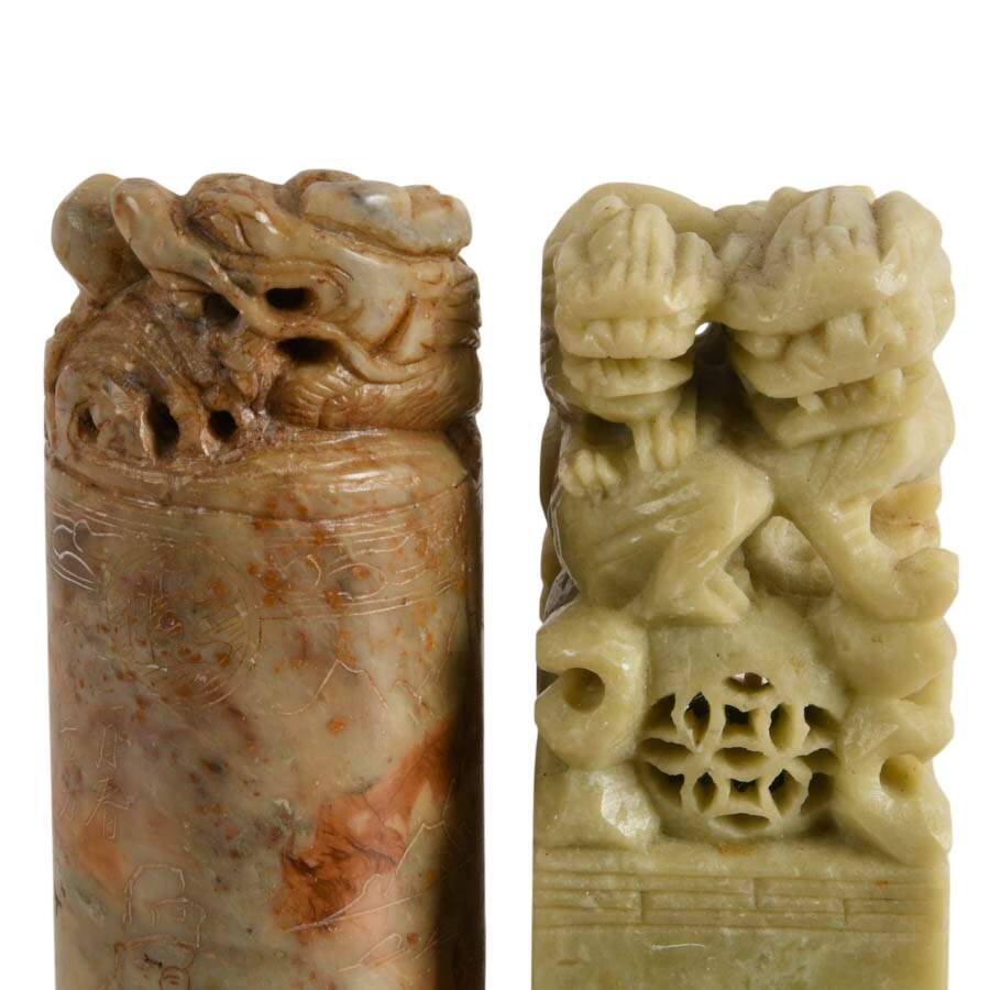 Four Chinese Carved Stone Chop Seals-2