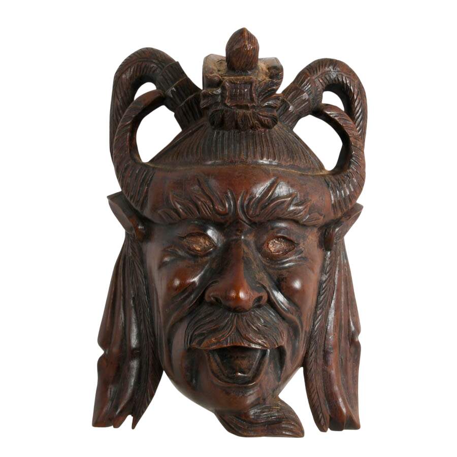 Antique Hand-Carved Chinese Wooden Mask from Yanni Prop Department-1