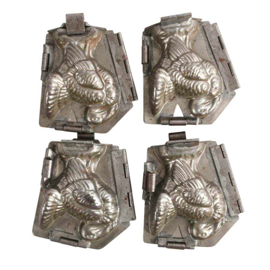 Set of Four Modified Turkey Chocolate Molds After Van Emden Co.-2