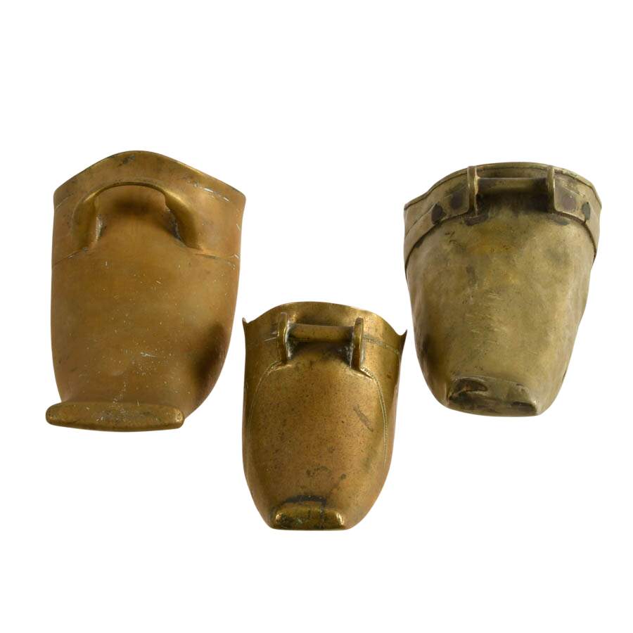 Trio of Spanish Conquistador-Style Brass Stirrups-2