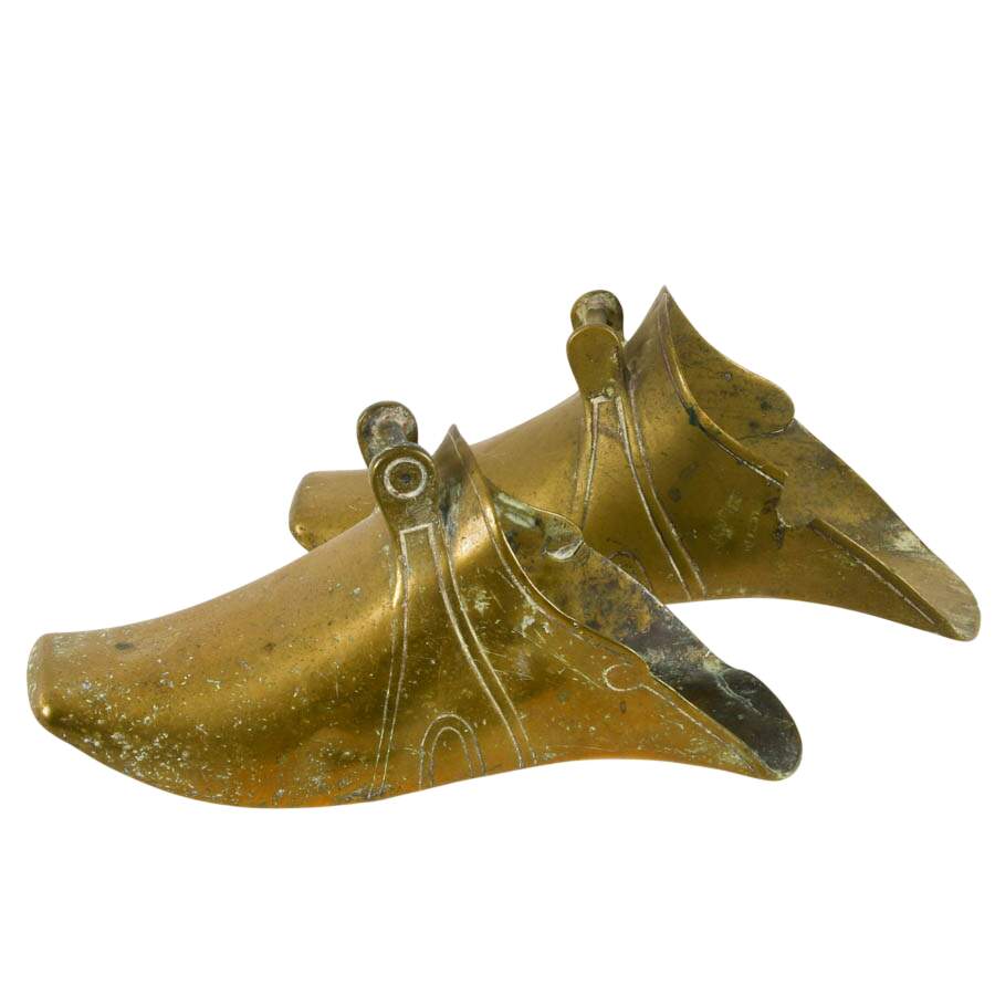 Two Conquistador-Style Brass Slipper Stirrups-4
