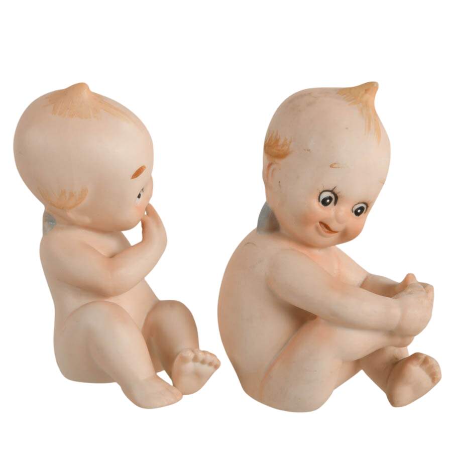 Vintage 1940s Japanese Kewpie Bisque Dolls-4