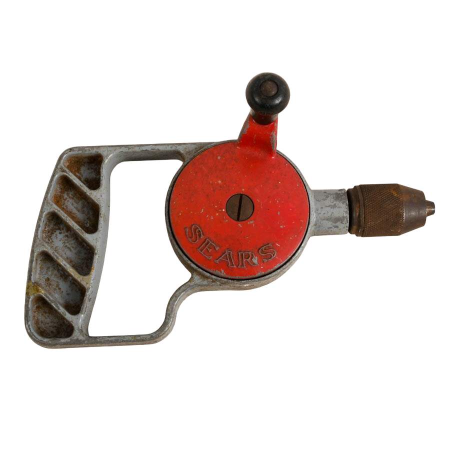 Three-Piece Mid-Century Modern Tools Including Stanley & Sears Hand Drills-5