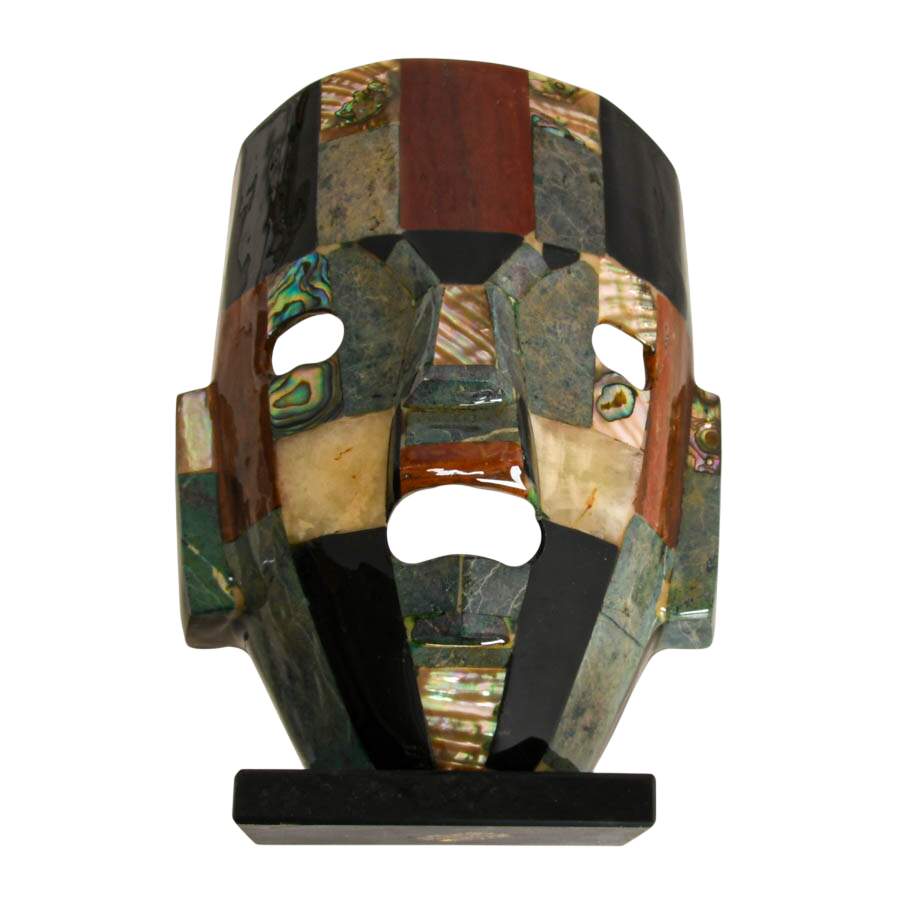 Mexican Modernist Stone and Abalone Mosaic Sculpture-2