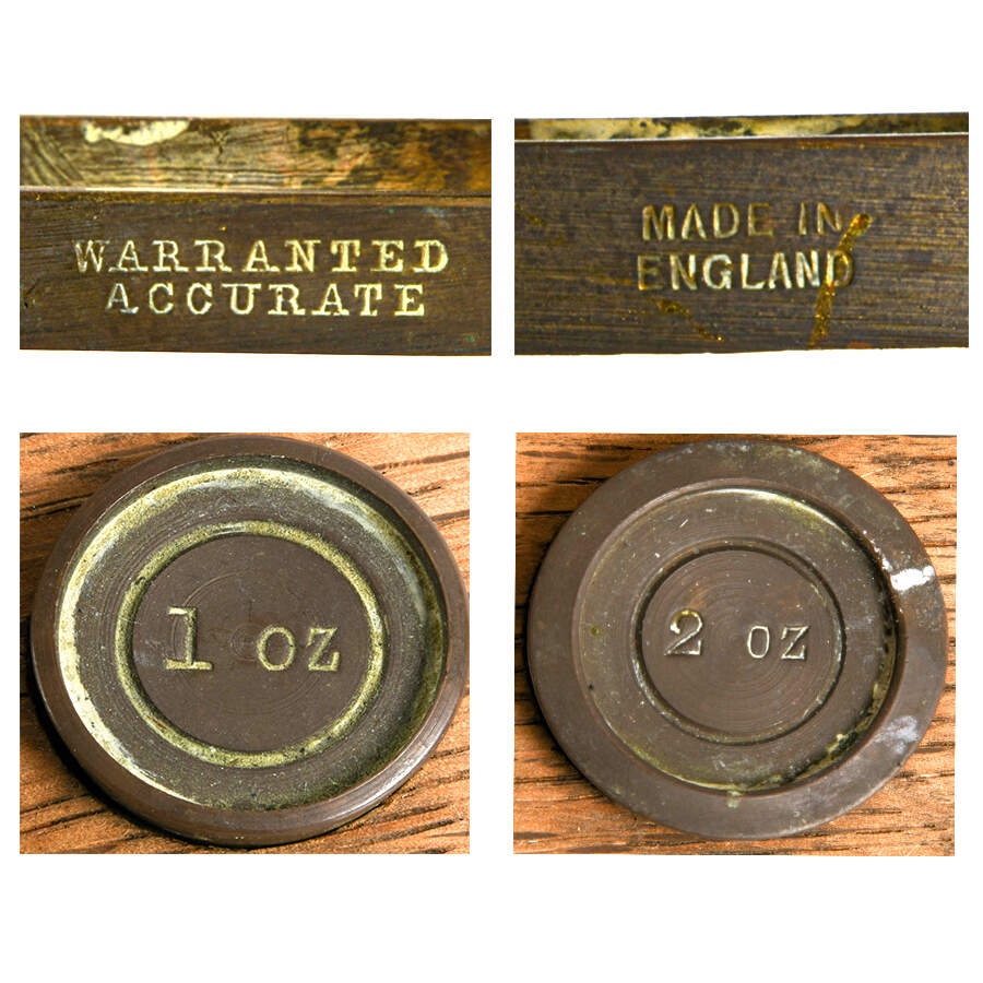 Antique English Warranted Accurate Brass and Wood Postal Scale-6