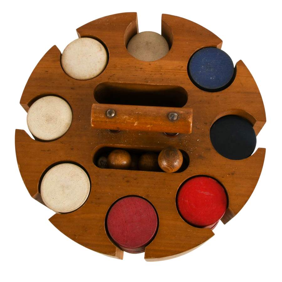Mid-Century Poker Chip Caddy Set-2