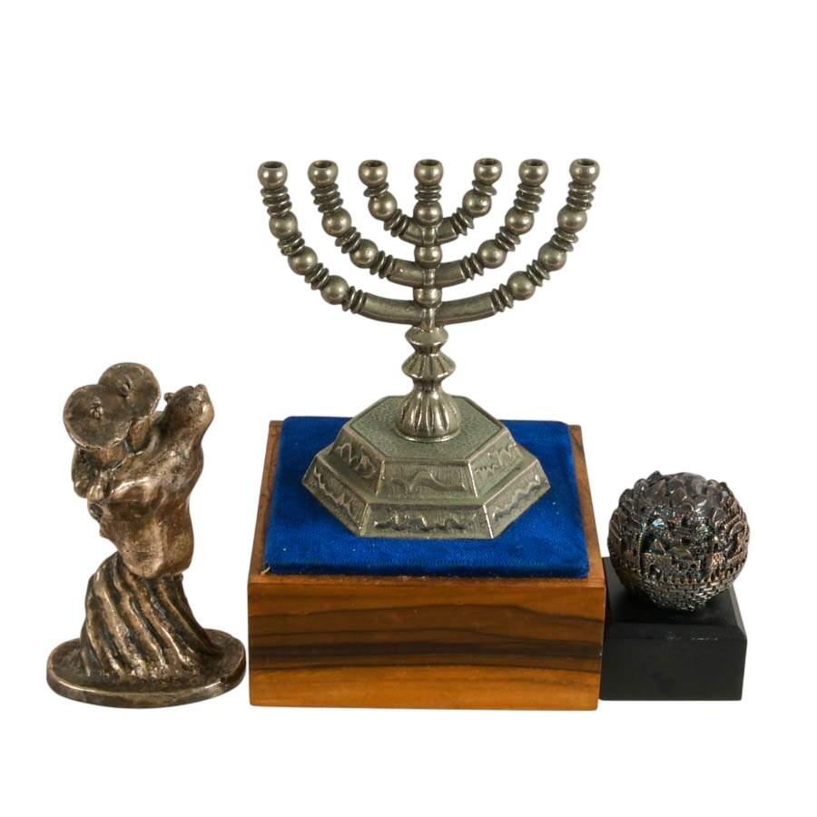 Three-Piece Silver-Plated Jewish Items-3
