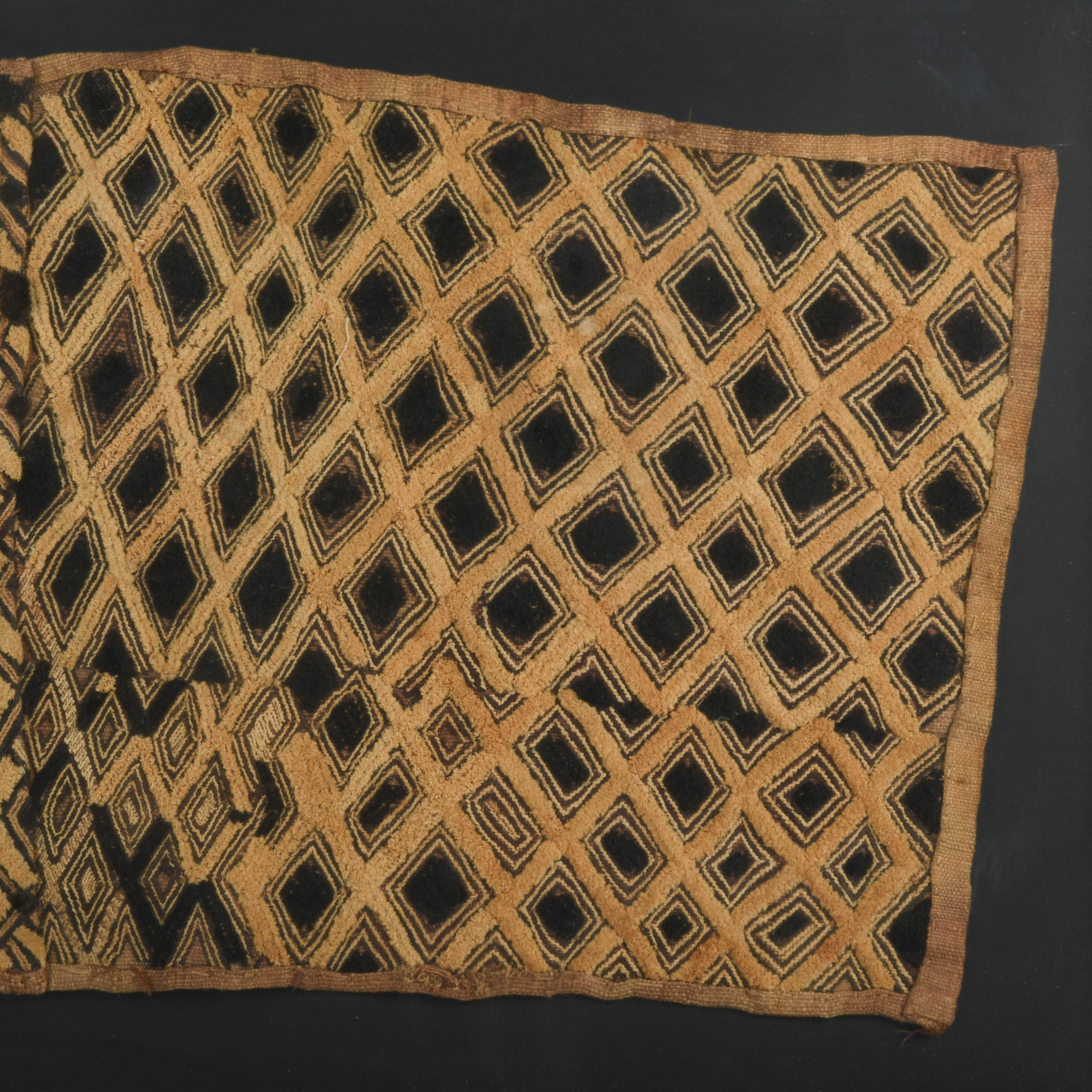 Framed African Shoowa Kuba Cloth-4