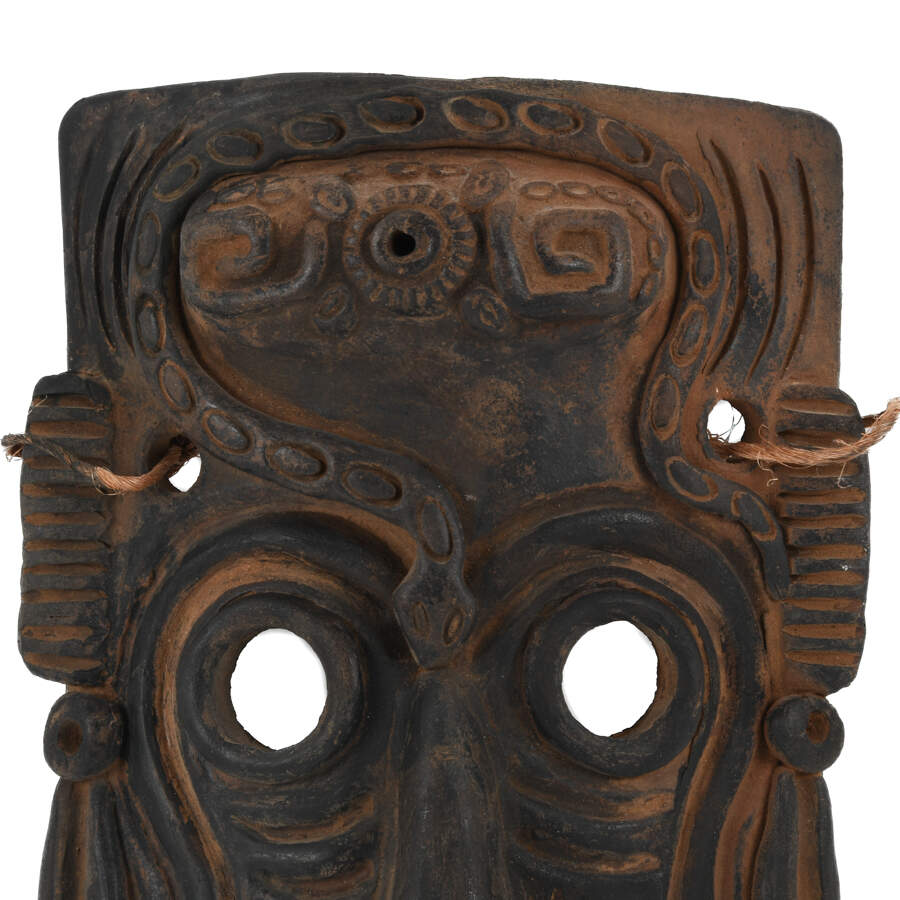 Clay Guatemalan Ceremonial Tribal Mask-3