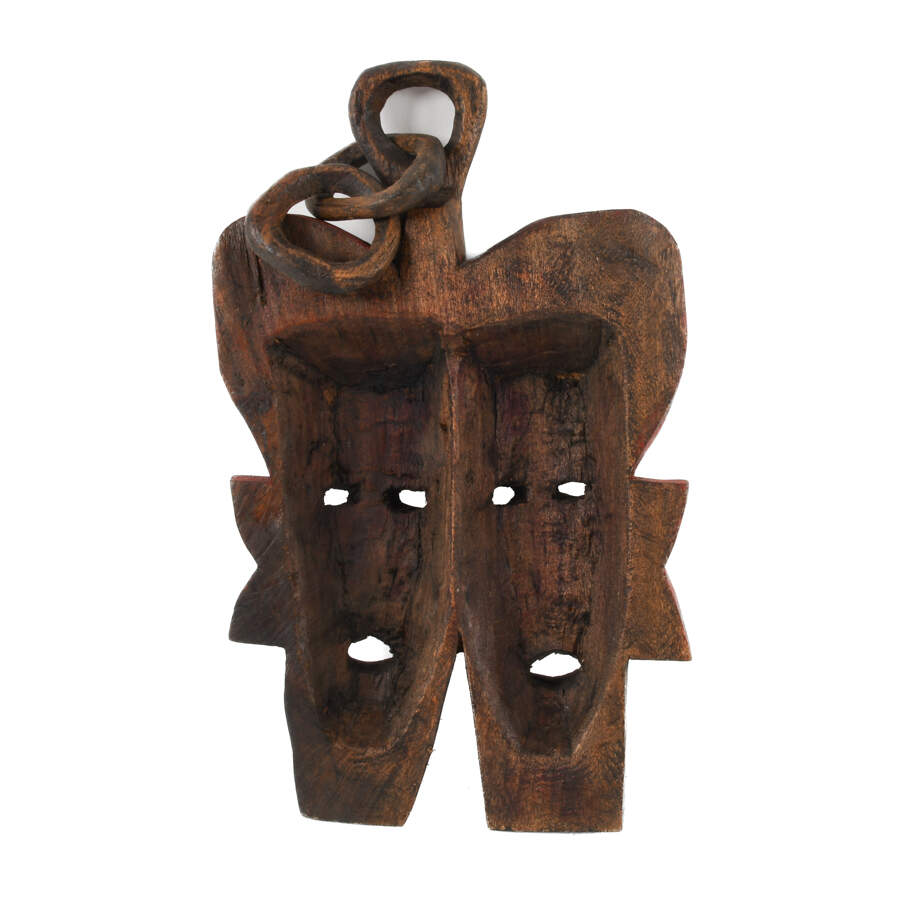 African Hand-Carved Double Zambian Mask-5