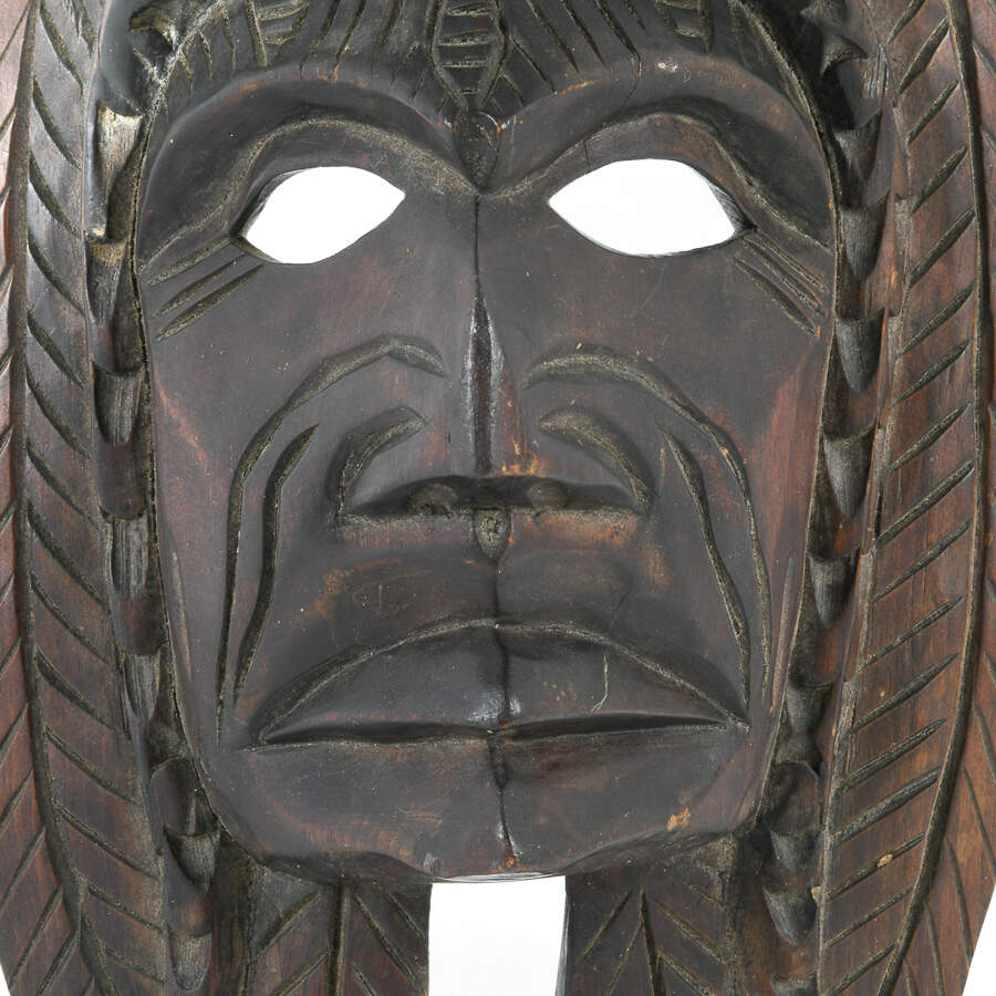 Antique Hand-Carved South American Mask-4