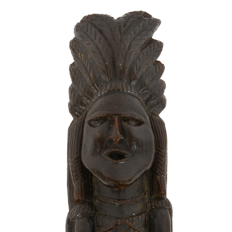 Hand-Carved Wooden Native American Statue-5