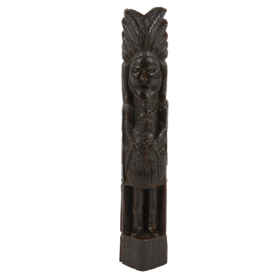 Hand-Carved Wooden Native American Statue-1